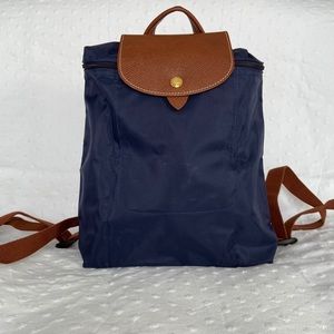 Longchamp Le Pilage Navy Nylon Backpack